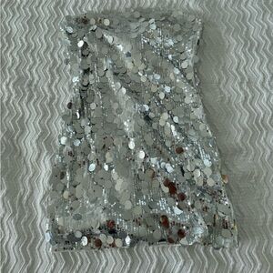 NWT Peppermayo Exclusive - Midnight Magic Sequin Mini Dress - Silver Size S/M